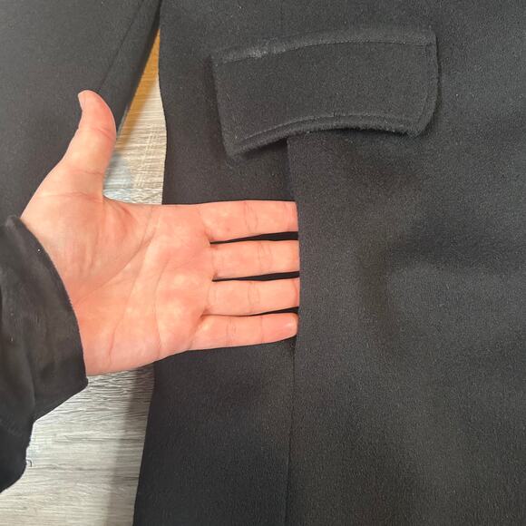 Forecaster of Boston Wool Long Coat Black Button Front Classic Vintage USA M - Picture 2 of 7